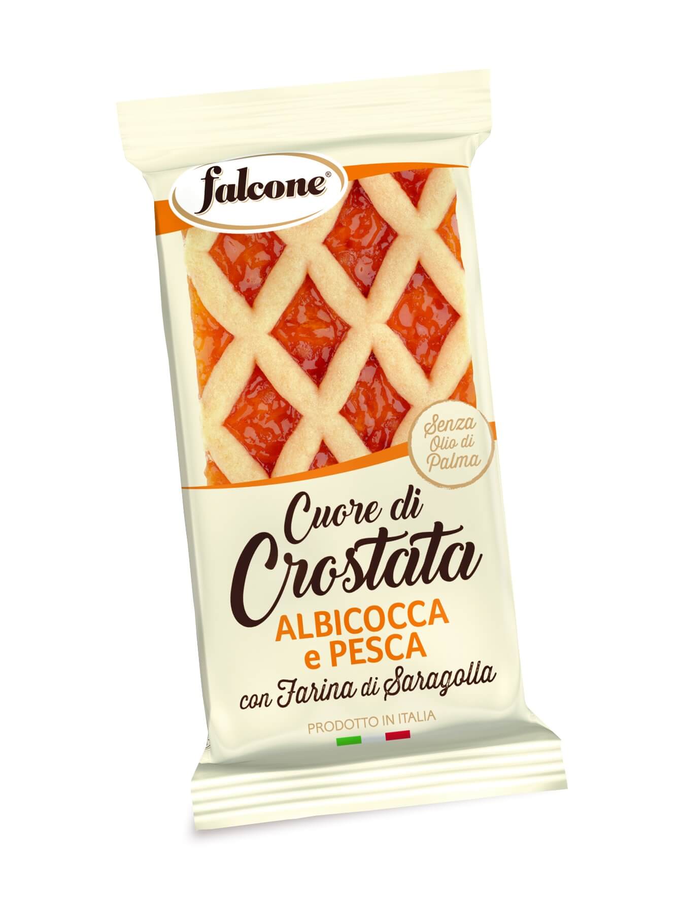 Cuor di Crostata Falcone con farcitura albicocca e pesca trancio 60g