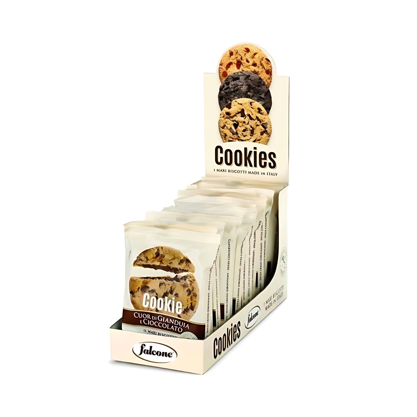 COOKIES FALCONE CUOR DI GIANDUIA E CIOCCOLATO 50gr (13PZ)