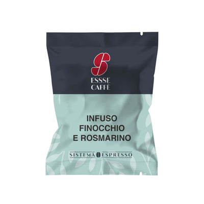 Capsule tisana finocchio rosmarino Essse Caffè 50pz compatibili S12 profilo aromatico mediterraneo