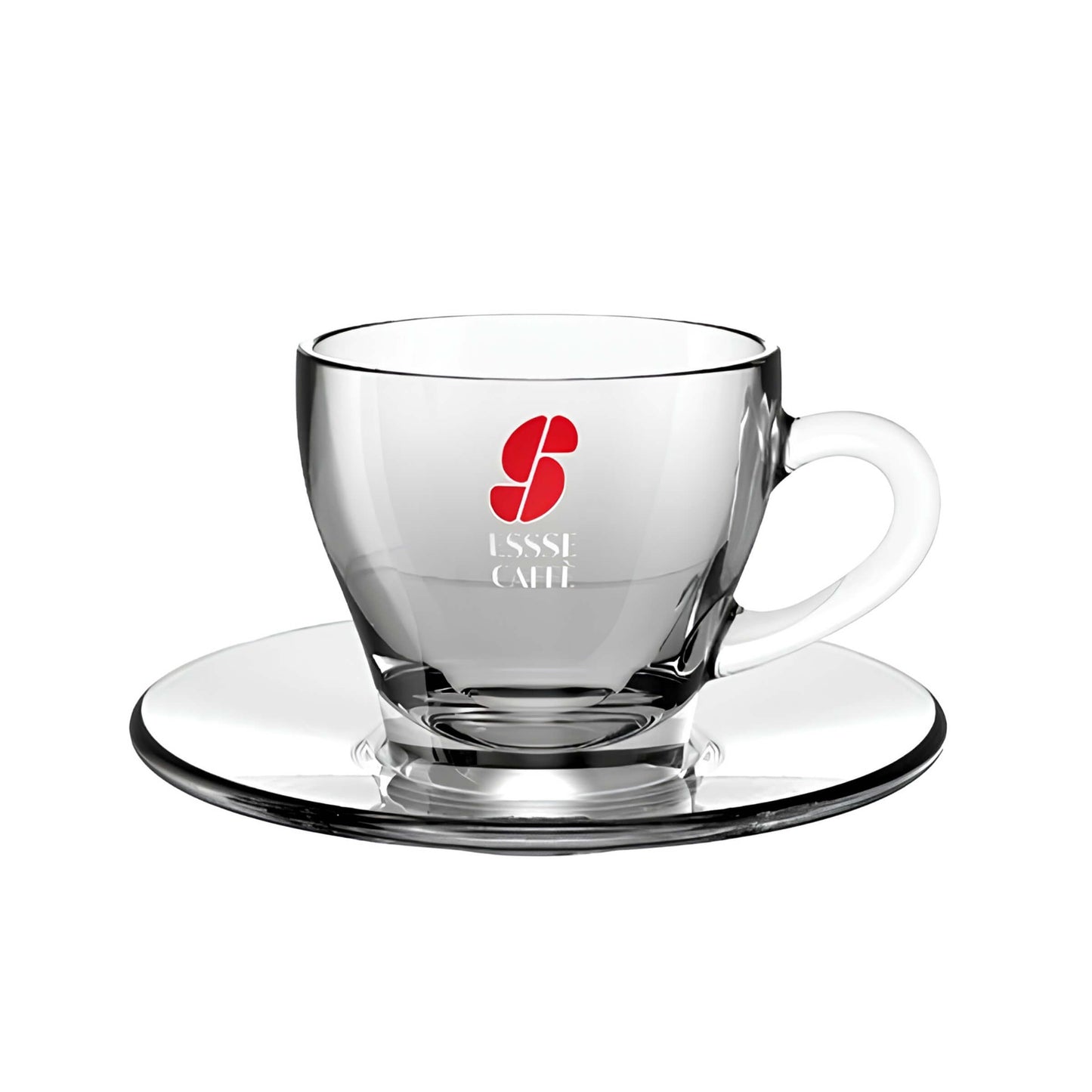 Essse Caffè Set 6 Tazze da Cappuccino in Vetro con Piattini
