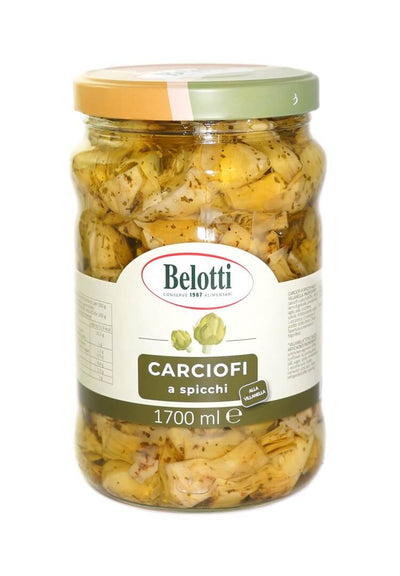 Belotti Vaso Carciofi a Spicchi alla Villanella 1700 ml con prezzemolo e aglio, etichetta