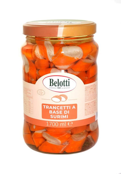 Belotti Vaso Trancetti Surimi 1700 ml in olio girasole, peso netto 1600 g, etichetta frontale