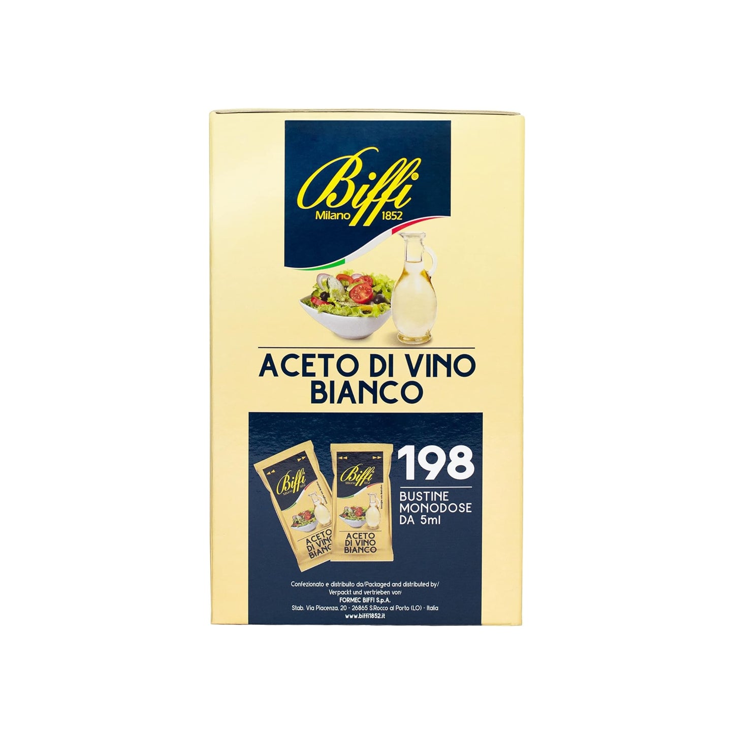 BIFFI ACETO DI VINO BIANCO IN BUSTINE MONODOSE DA 5 ml (198PZ)