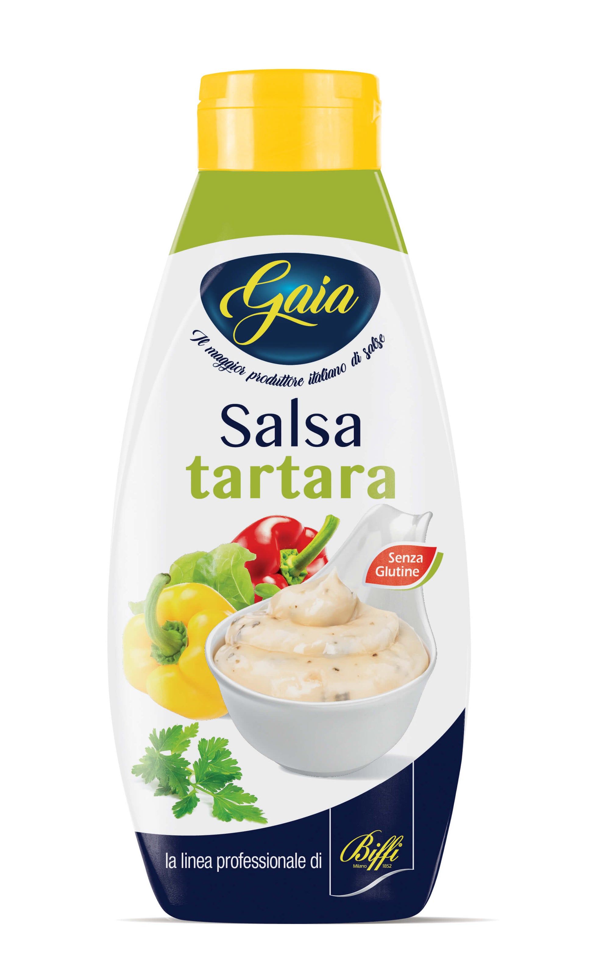 Biffi-Gaia Flacone Squeeze Salsa Tartara 900 g, cetrioli capperi carote e senape Dijon, flacone ergonomico