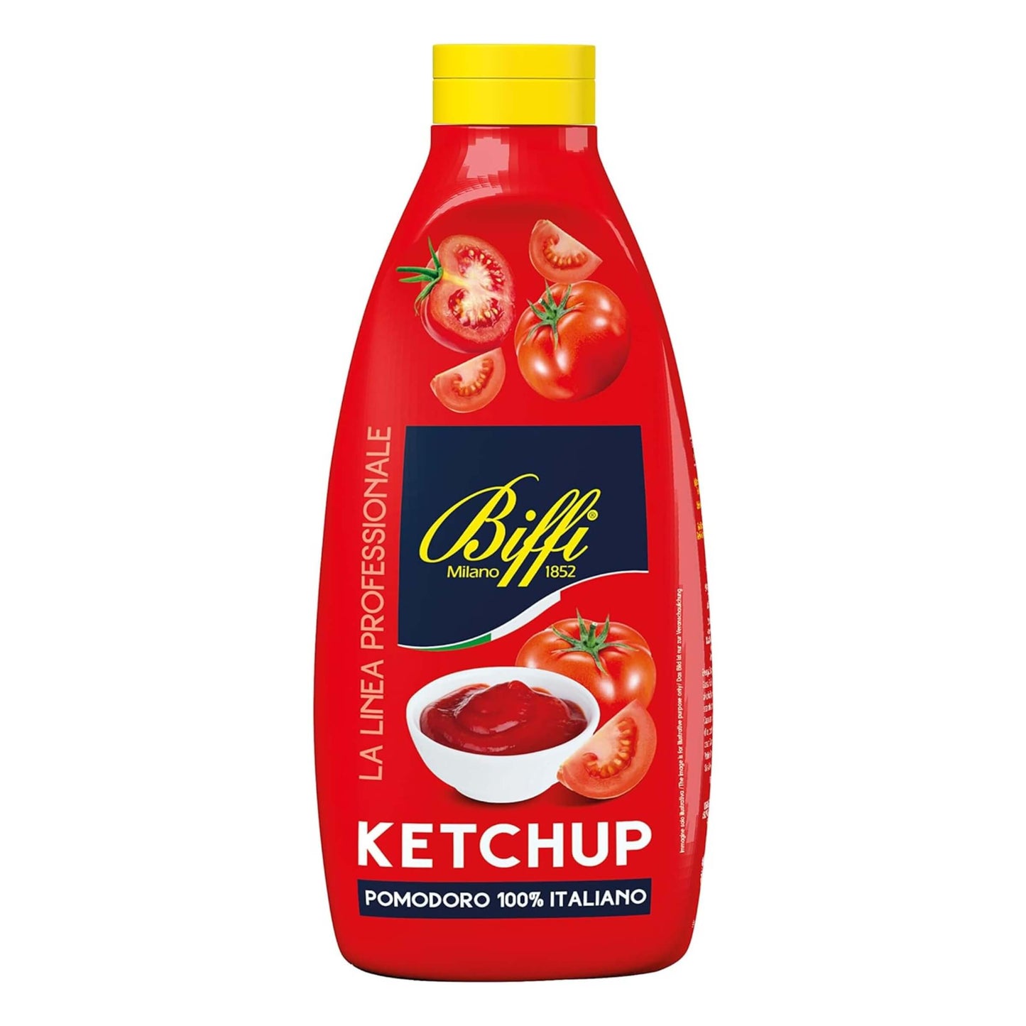 Biffi Flacone Squeeze Ketchup 950 g, concentrato pomodoro 100% italiano, flacone ergonomico