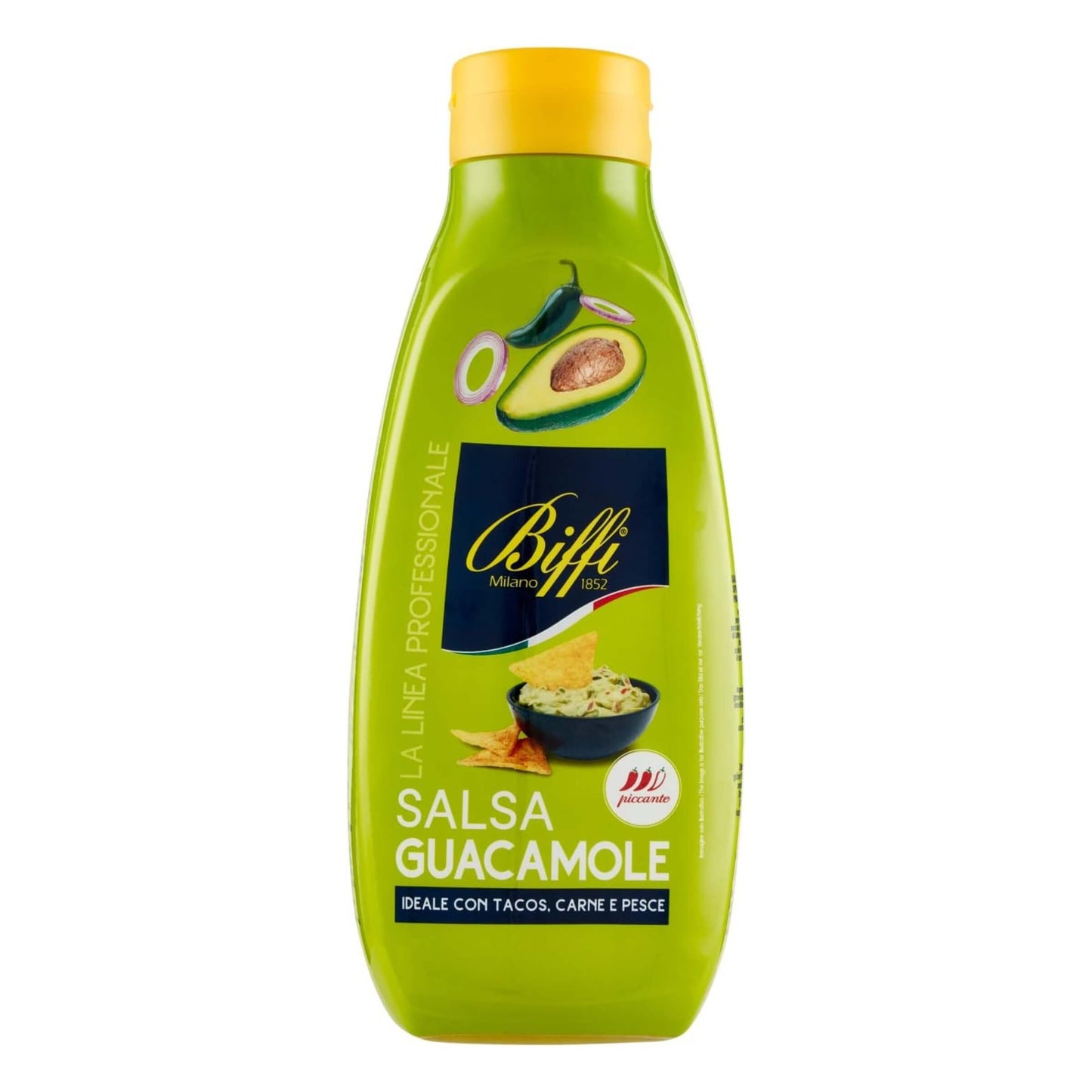 Biffi-Gaia Flacone Squeeze Guacamole 800 g, avocado jalapeño e peperoni verdi tradizione centro-americana