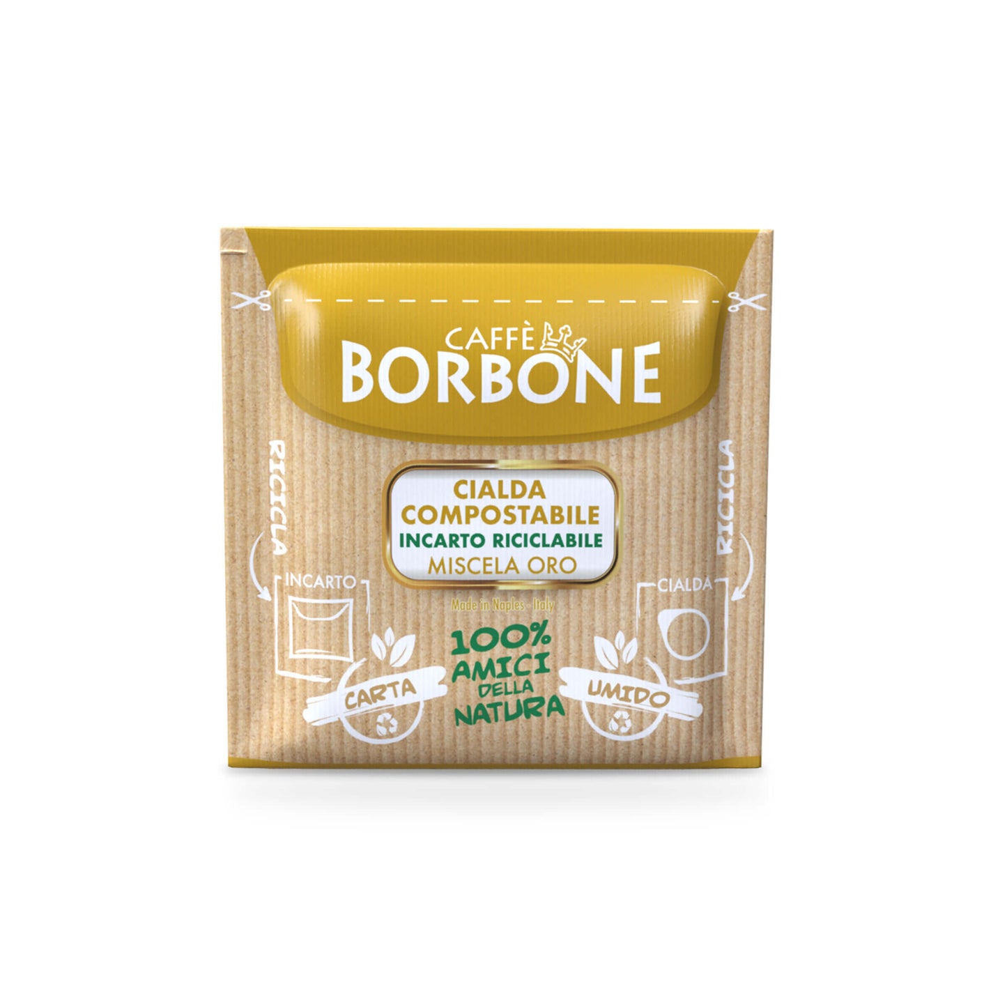 Caffè Borbone 100 Cialde ESE 44 mm Miscela Oro Compostabili con Incarto Riciclabile Espresso Morbido e Cremoso