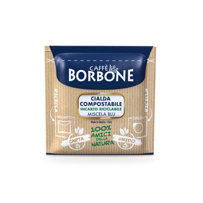 Caffè Borbone 100 Cialde ESE 44 mm Miscela Blu Compostabili con Incarto Riciclabile Espresso Rotondo e Corposo
