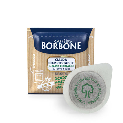 Caffè Borbone Miscela Blu 100 cialde ESE 44mm compostabili arabica robusta espresso rotondo