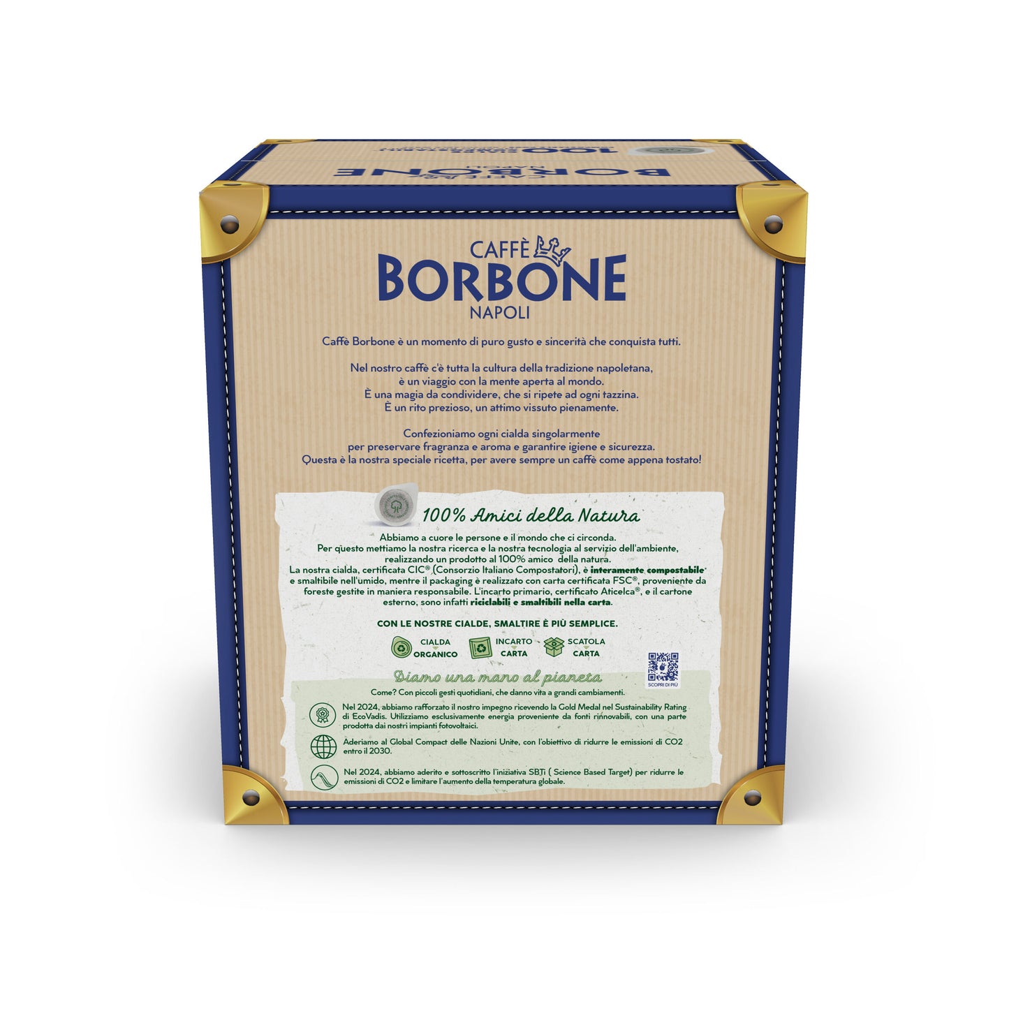 Caffè Borbone 100 Cialde ESE 44 mm Miscela Rossa Compostabili con Incarto Riciclabile Espresso Forte e Deciso