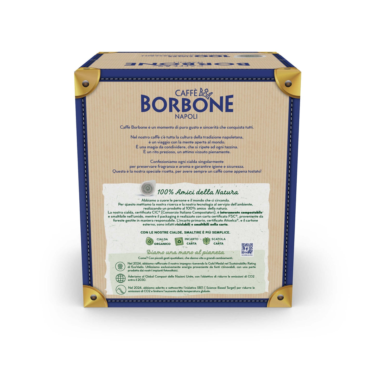 Caffè Borbone 100 Cialde ESE 44 mm Miscela Nera Compostabili con Incarto Riciclabile Espresso Cremoso e Intenso