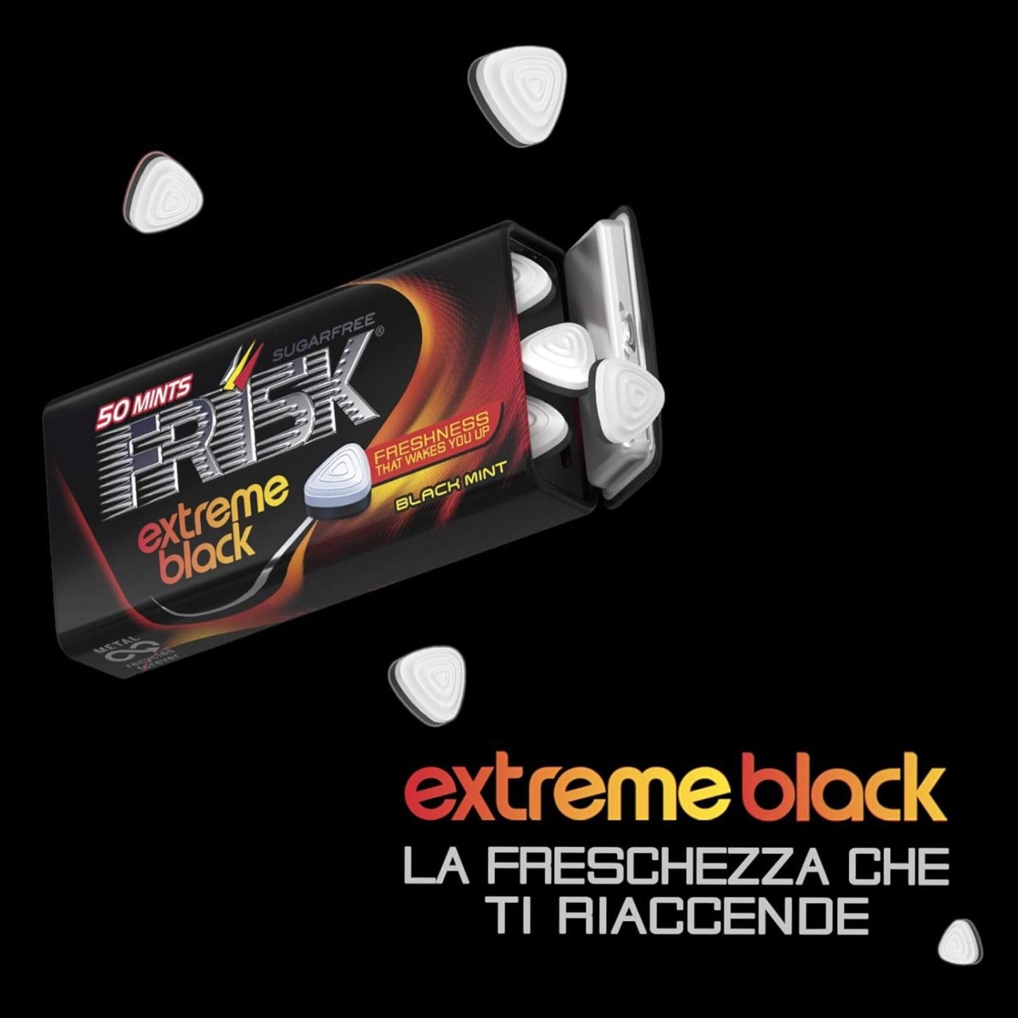FRISK EXTREME BLACK TIN BOX (12PZ)