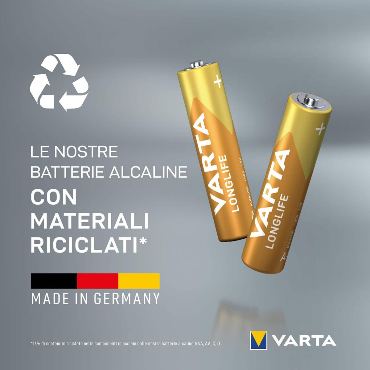 Varta Longlife Pile Alcaline AAA LR03 Ministilo 1,5 V Blister 10 Pezzi