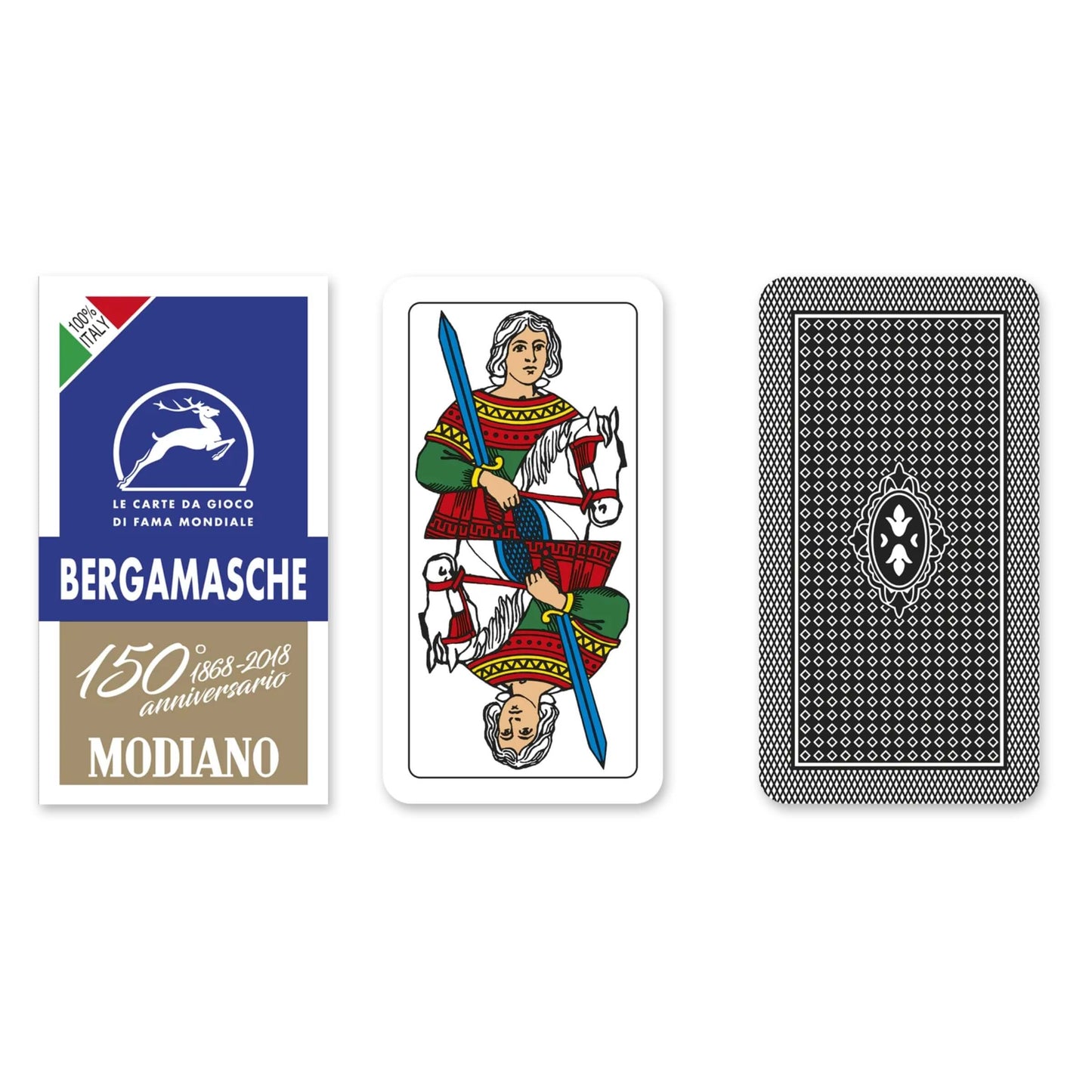 CARTE MODIANO BERGAMASCHE BLU 150' ANNIVERSARIO CARTONCINO DUPLEX 410gr