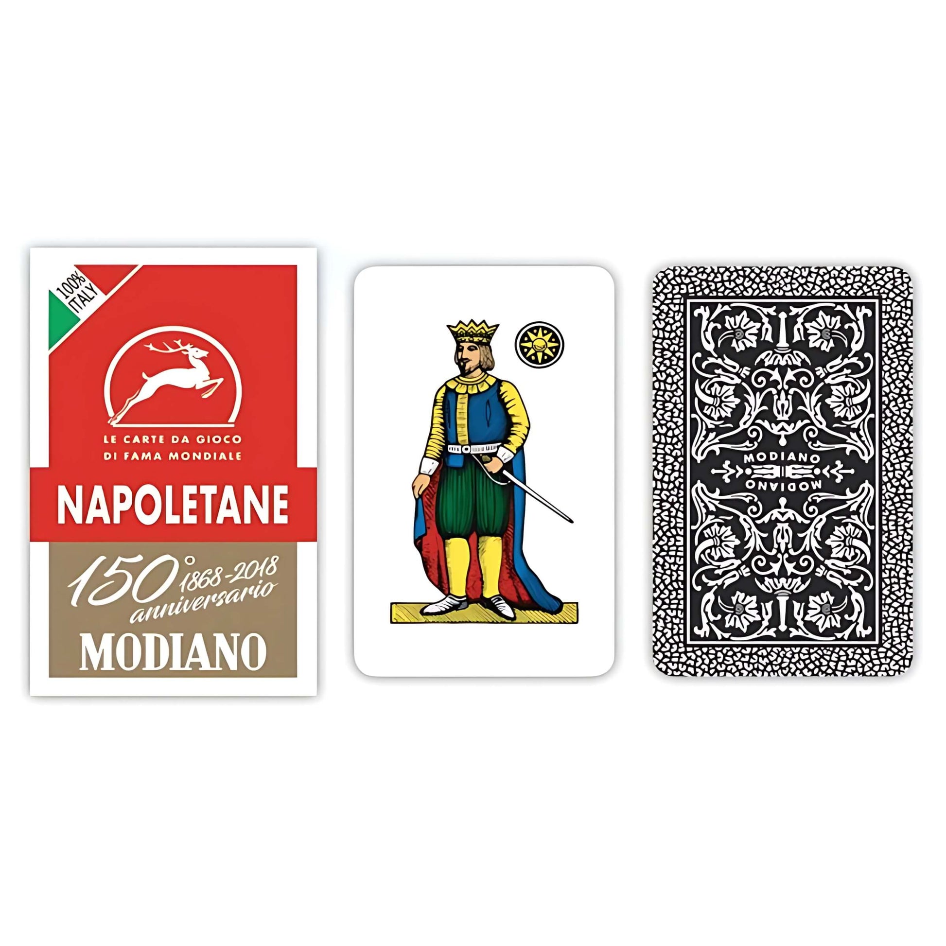 Carte Modiano Napoletane Rosso 150 anniversario cartoncino duplex rinforzato 410 grammi
