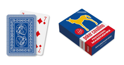 Carte da poker Masenghini Cavallino Blu Professional PVC 100% formato 64x90 mm impermeabili