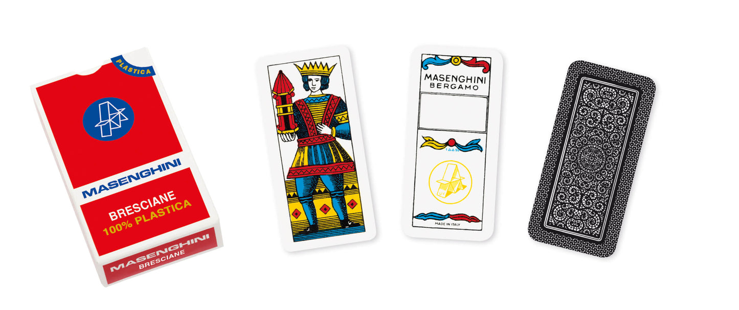 Carte da gioco Masenghini Bresciane Professional PVC 100% formato 43x89 mm Made in Italy
