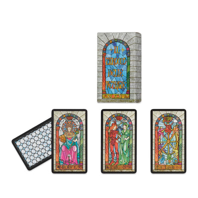 Mazzo tarocchi Delle Vetrate 78 carte illustrazioni Luigi Scapini stile vetrate istoriate