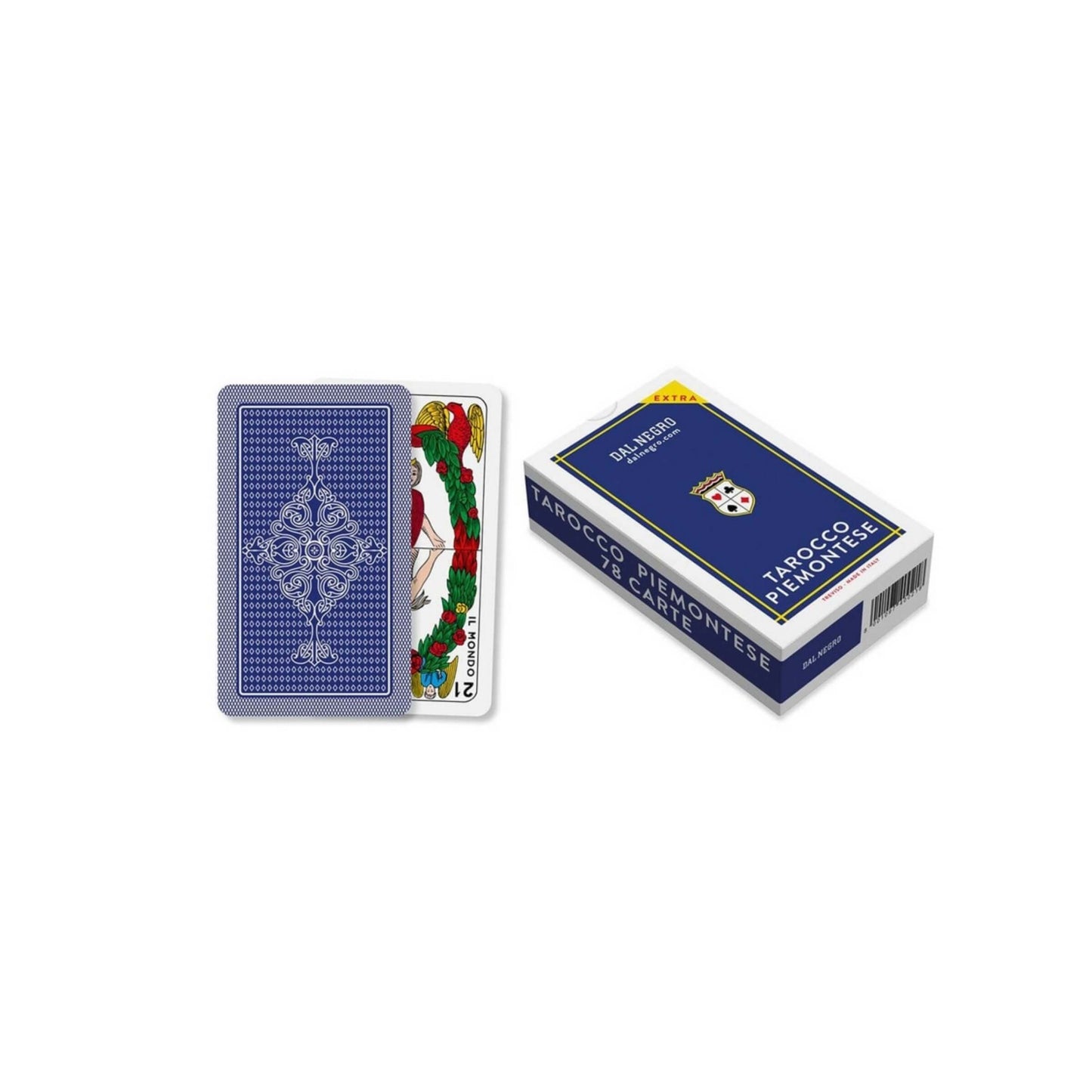 Tarocco Piemontese 78 carte con Arcani Maggiori e Minori in astuccio blu