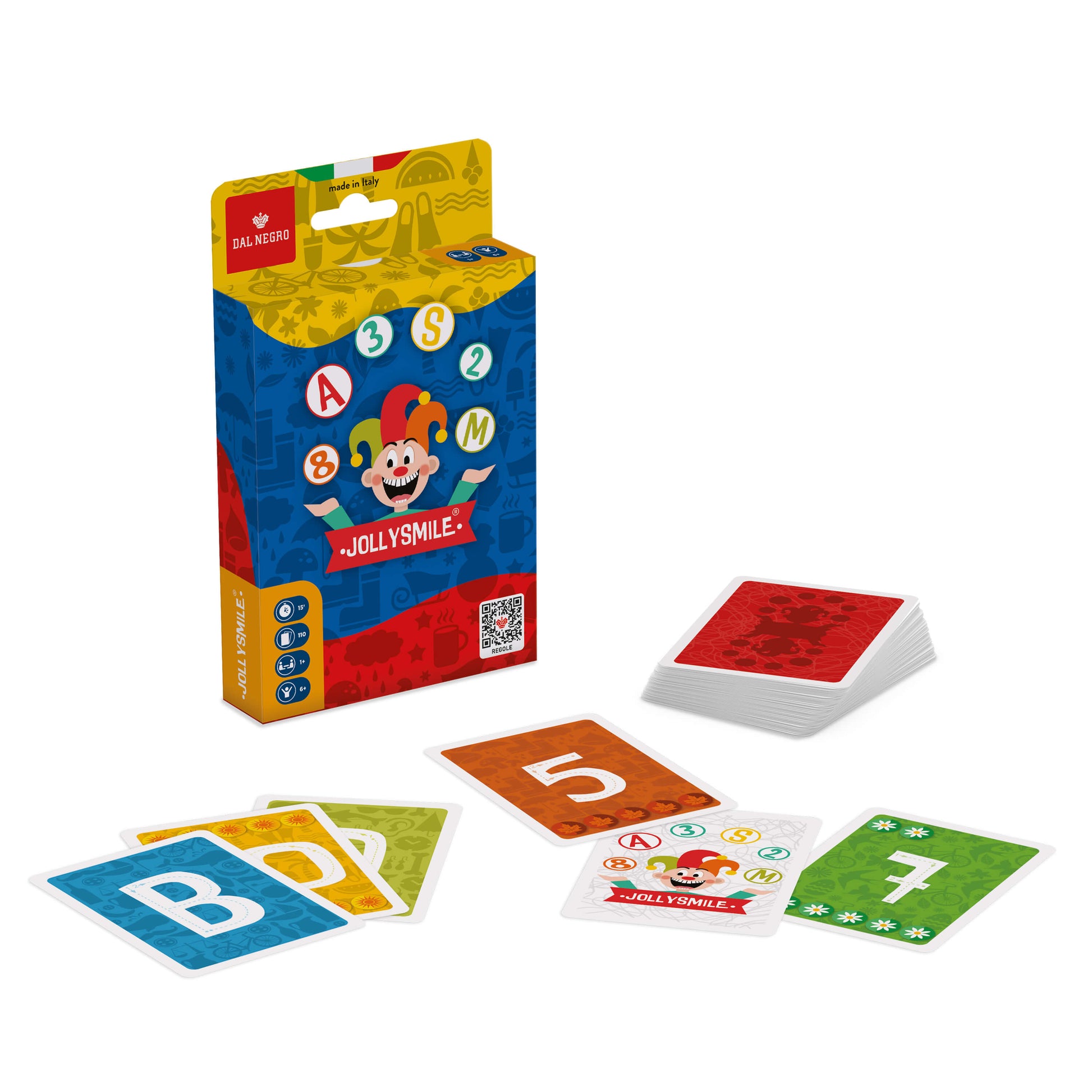 Gioco di carte Dal Negro Jolly Smile per bambini con numeri lettere colori e stagioni