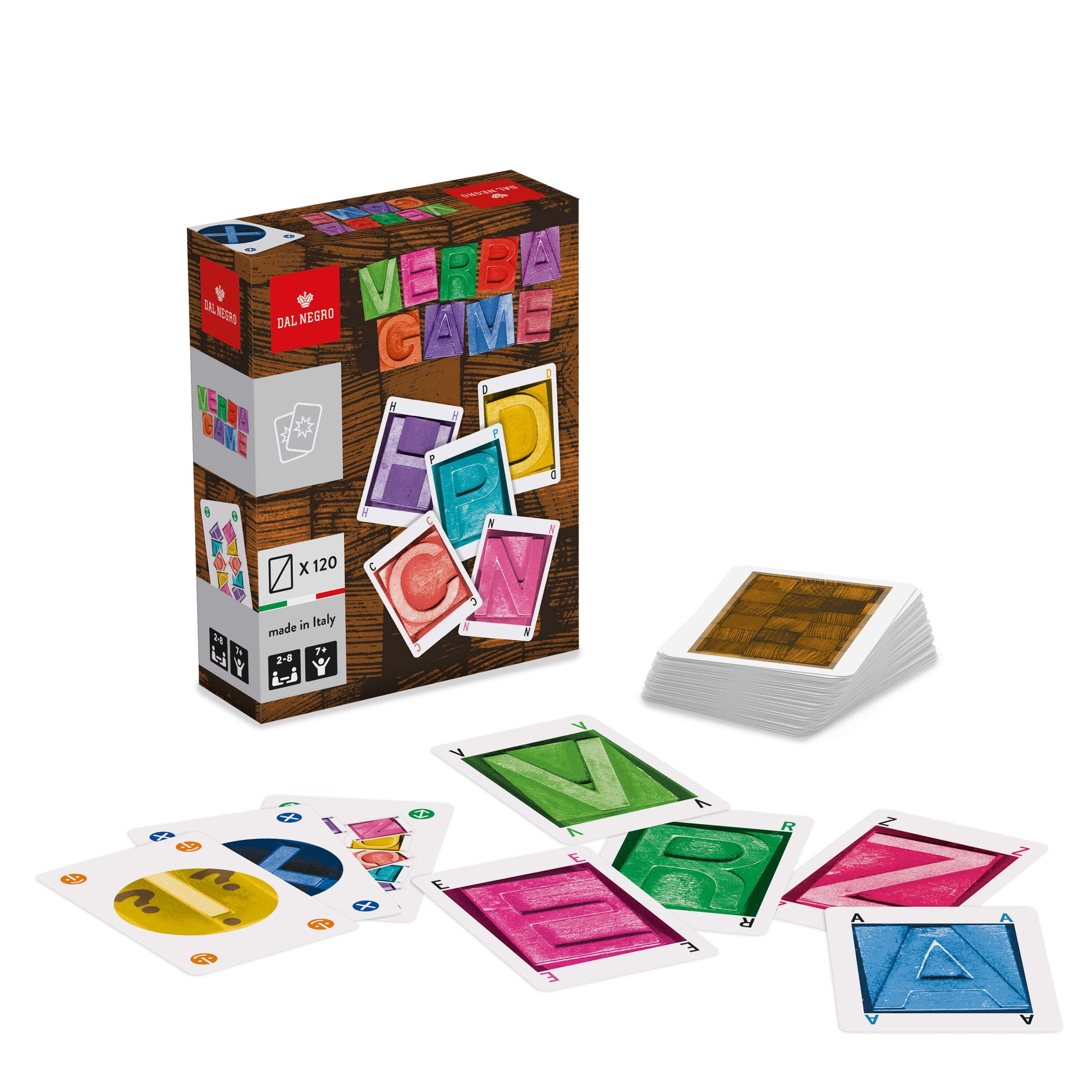 Gioco di carte Dal Negro Verba Game per creare parole con le lettere sulle carte