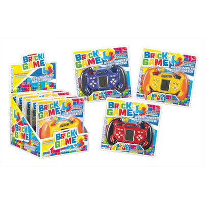 Blister Brick Game LCD mini console portatile multigame, per bambini dai 5 anni, diversi livelli