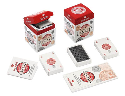Set Canasta Lusso Dal Negro con tre mazzi da 55 carte segnapunti e regole