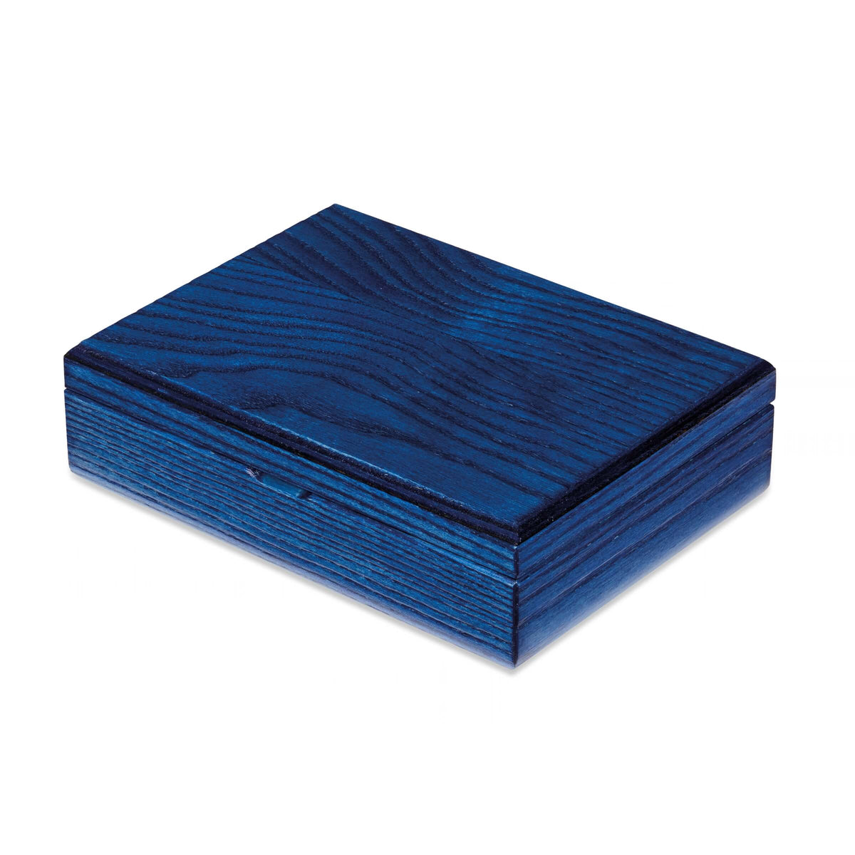 Dal Negro Cofanetto Portacarte in Legno di Frassino Blu per 2 Mazzi - Carte Non Incluse - 003413