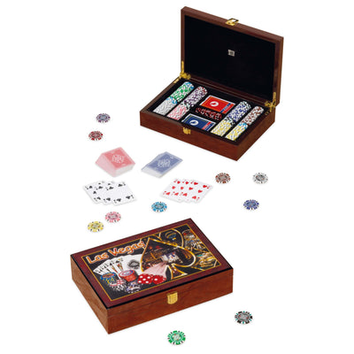Set poker Dal Negro in valigetta legno Las Vegas Texas Hold'em 200 fiches