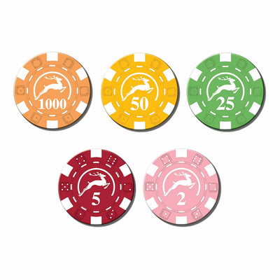 100 CHIPS POKER MODIANO 14gr CON VALORE E VASSOIO TRASPARENTE
