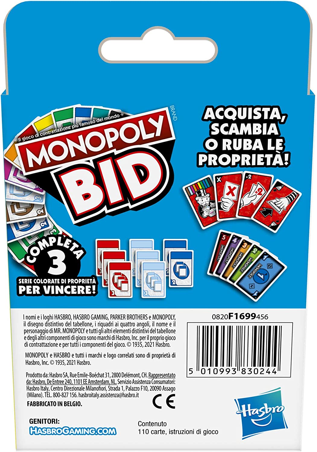 GIOCO DI CARTE MONOPOLY BID