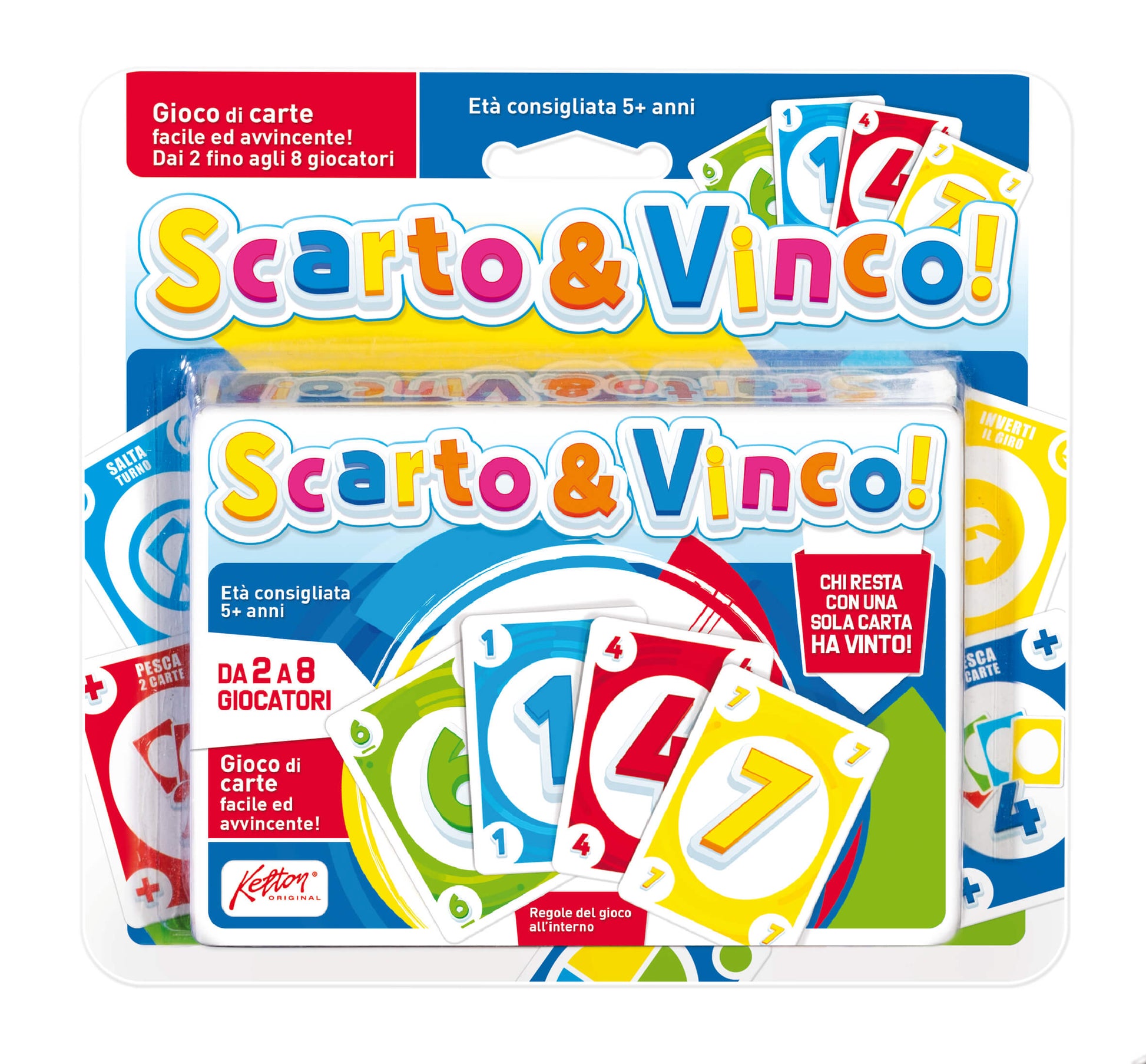 UNO Scarto & Vinco gioco di carte 2-8 giocatori in blister