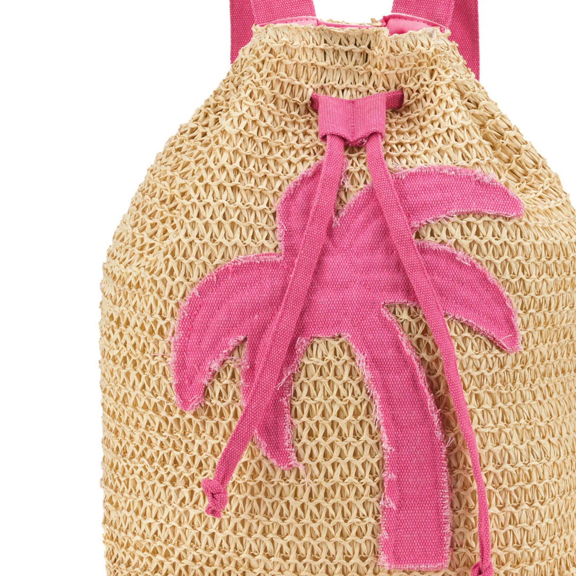 ZAINO IN PAGLIA CON PALMA FUCSIA - shop_name