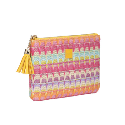 Interno busta media tessuto multicolor con fodera e chiusura a zip leggera