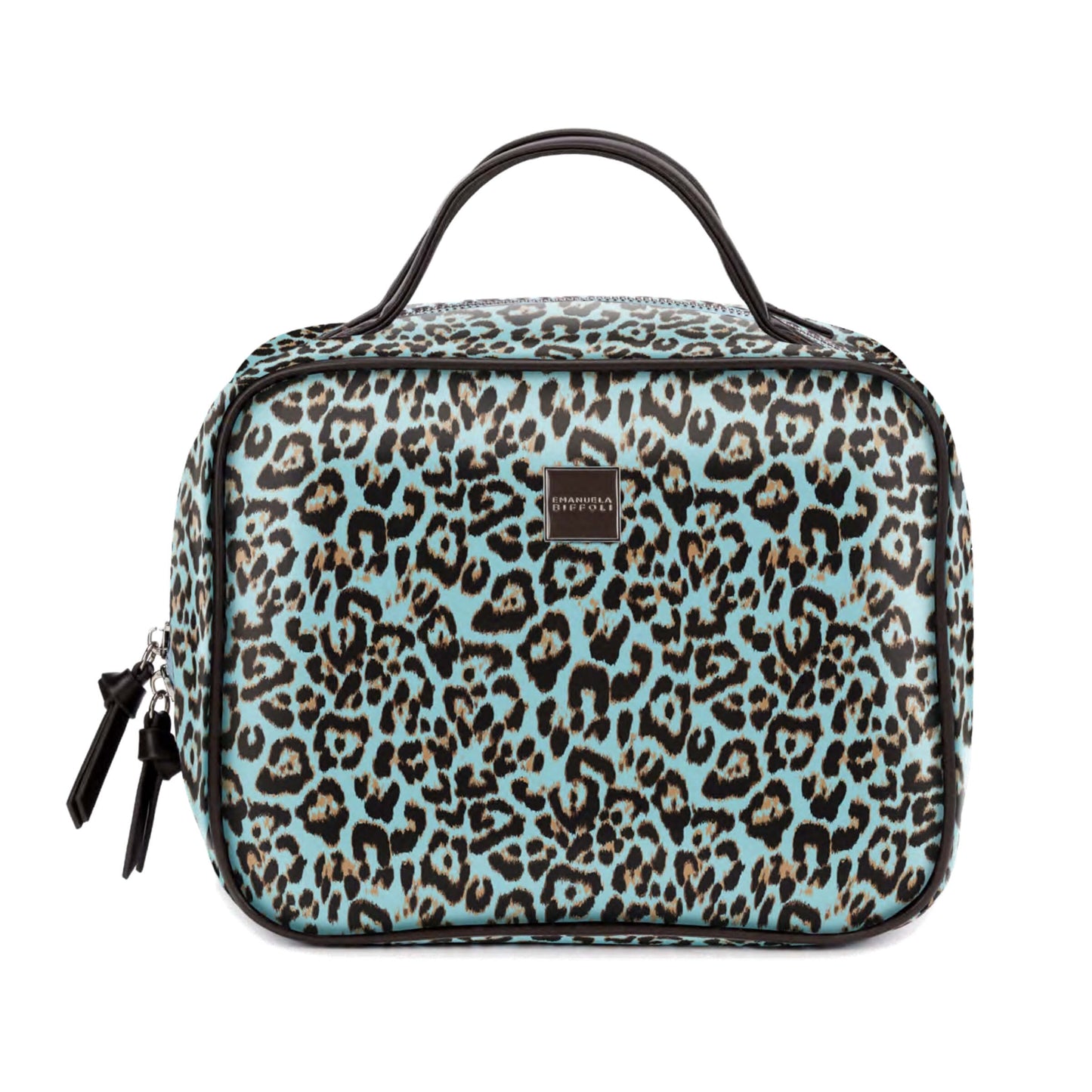 Beauty case Jungle Emanuela Biffoli dal design esotico, vista frontale chiuso