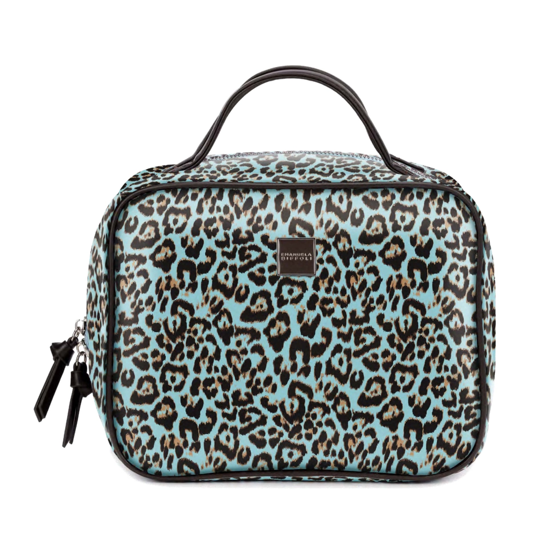 Beauty case Jungle Emanuela Biffoli dal design esotico, vista frontale chiuso