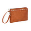 Pochette Emanuela Biffoli Busta Piatta Marrone in Ecopelle Scamosciata con Borchie e Fodera Personalizzata