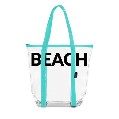 Borsa Mare Beach Trasparente PVC con Manici Colorati 40 x 32 x 20 cm
