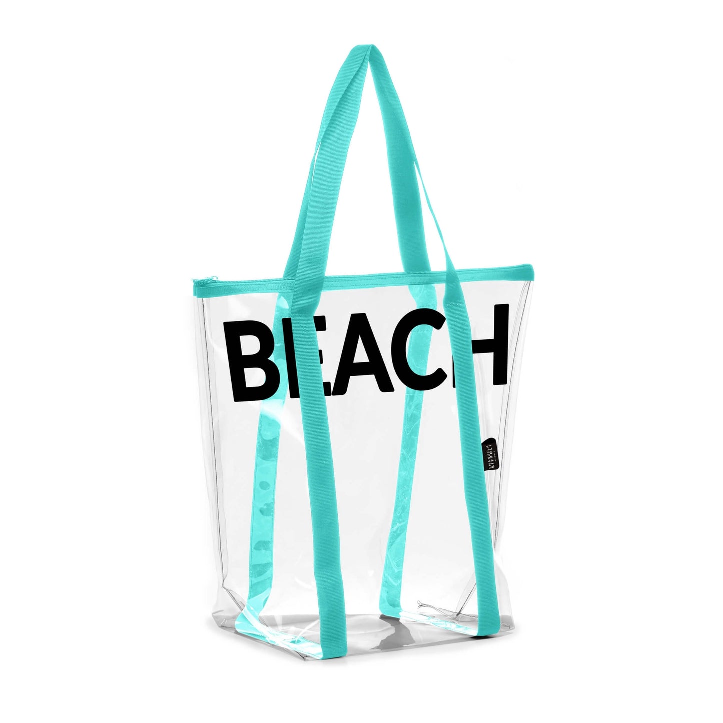 Borsa Mare Beach Trasparente PVC con Manici Colorati 40 x 32 x 20 cm