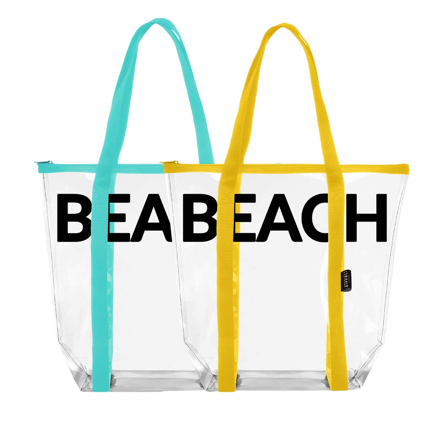 Borsa Mare Beach Trasparente PVC con Manici Colorati 40 x 32 x 20 cm