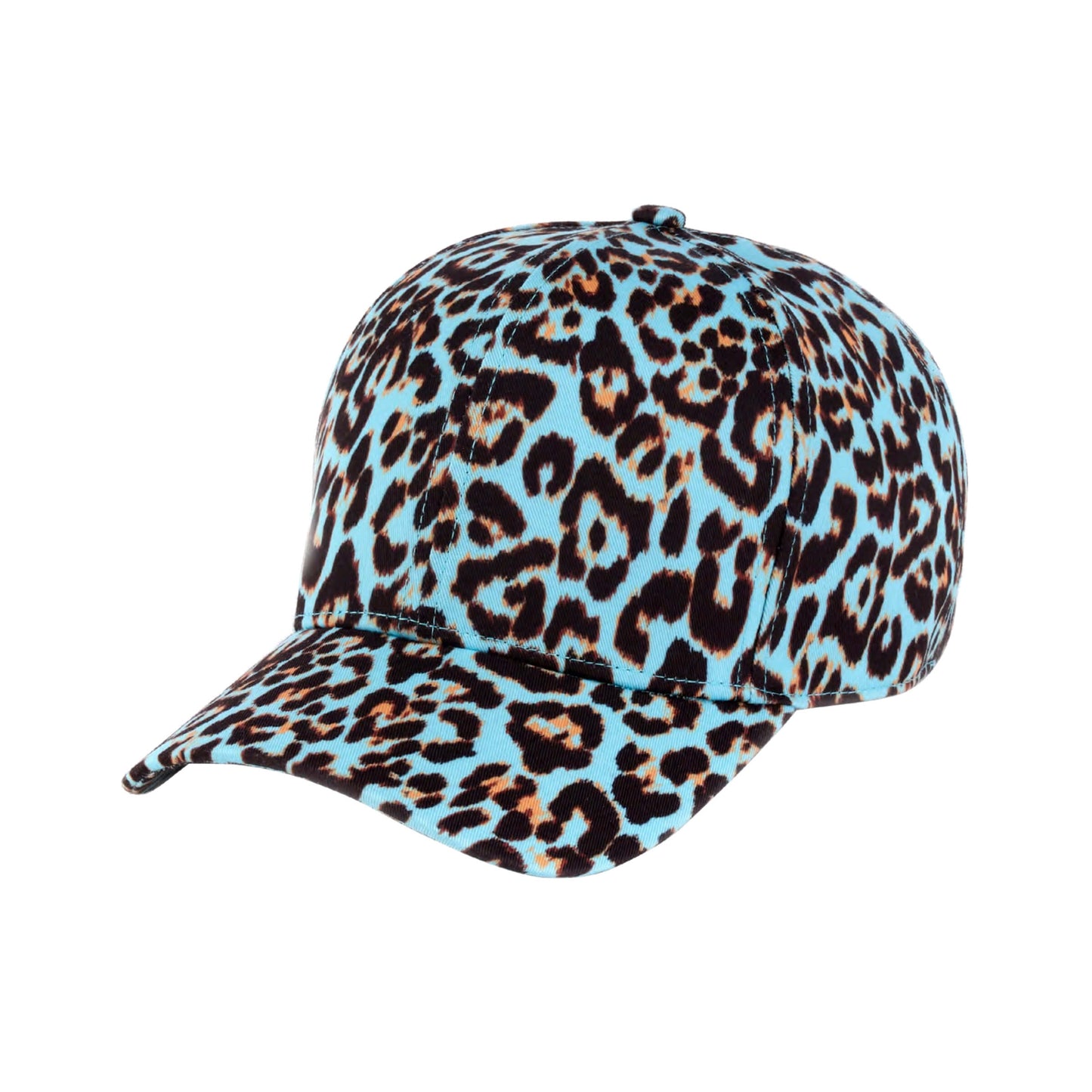 Cappello baseball Jungle Emanuela Biffoli in cotone con pattern animalier su sfondo azzurro