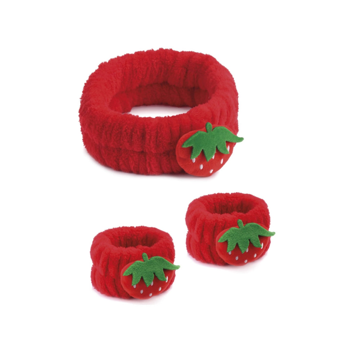1 Set Fascia e Polsini Juicy Fruit in Tessuto Morbido con Decorazione Frutta - 83947