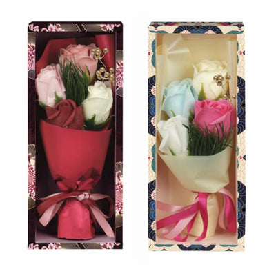 Mazzo fiori di sapone Emanuela Biffoli 4 rose profumate confezione regalo