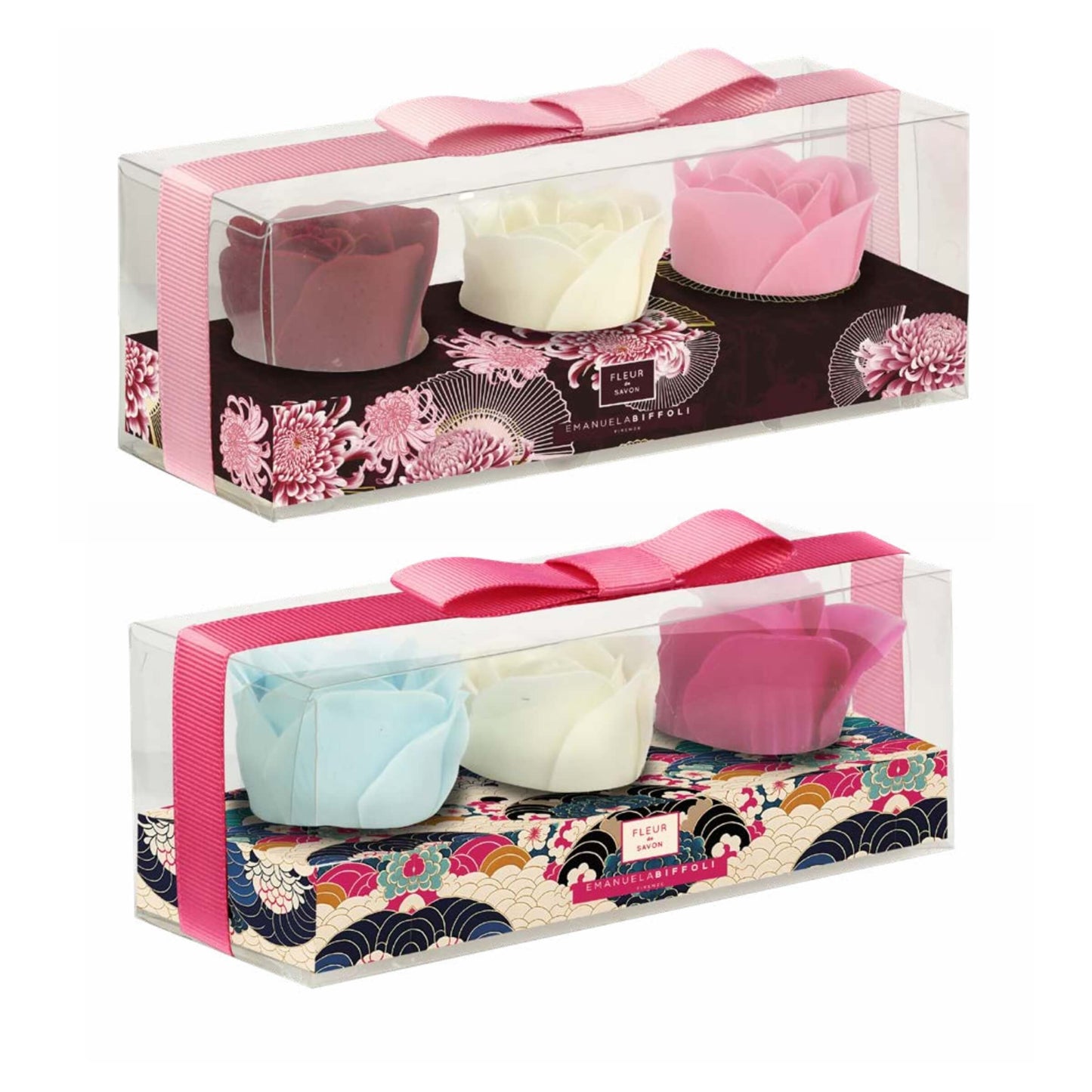 TRIS FIORI DI SAPONE AL PROFUMO DI ROSA STELLATA 22,5 gr EMANUELA BIFFOLI - 90891