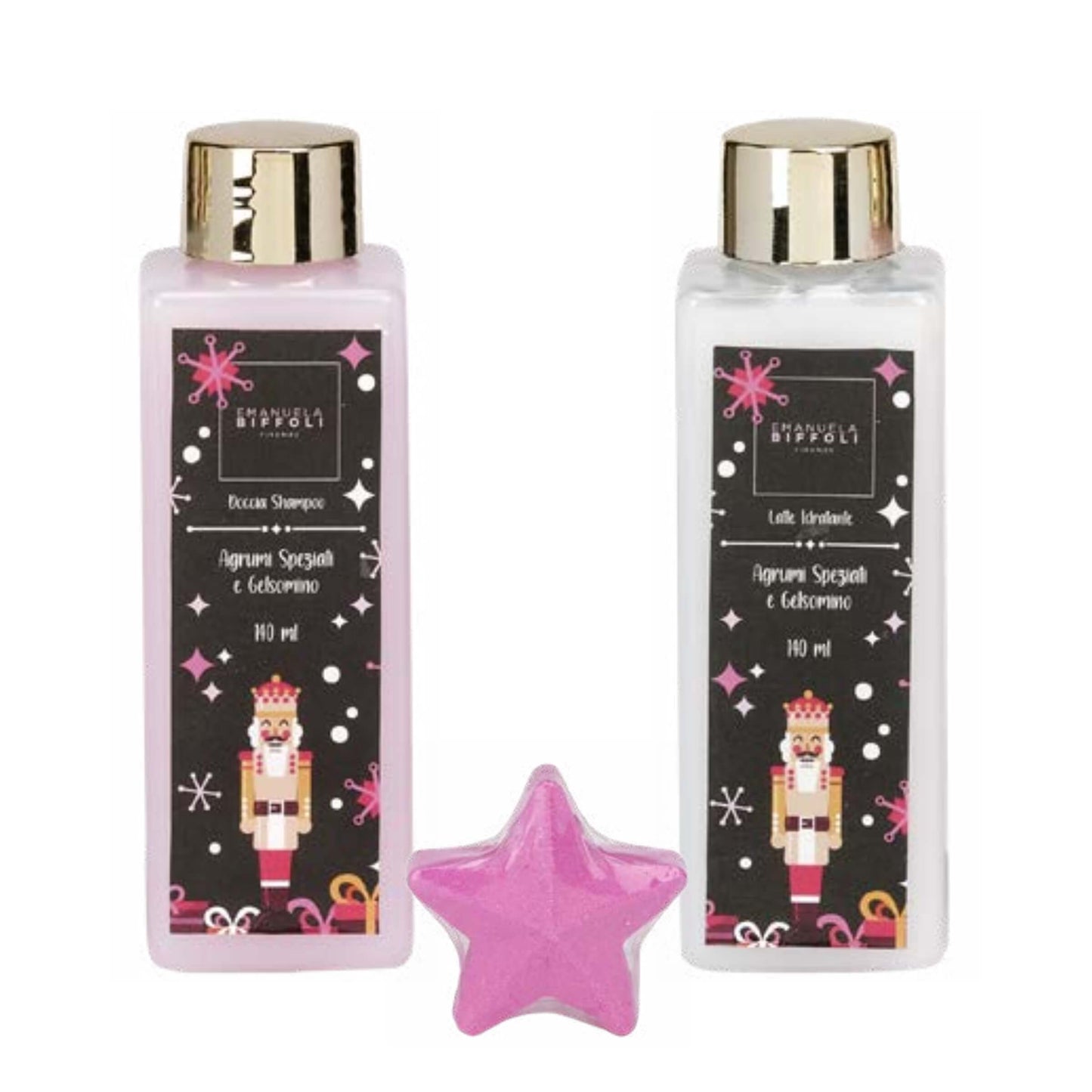 Dettaglio packaging regalo Schiaccianoci Emanuela Biffoli latte idratante e bagno crema