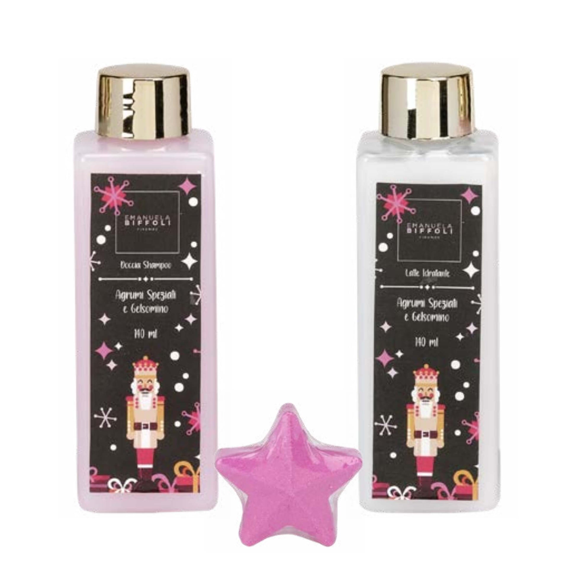Dettaglio packaging regalo Schiaccianoci Emanuela Biffoli latte idratante e bagno crema