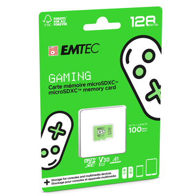 Emtec - MSD Gaming UHS-I U3 V30 A1 - Verde - 128GB - ECMSDM128GXCU3G