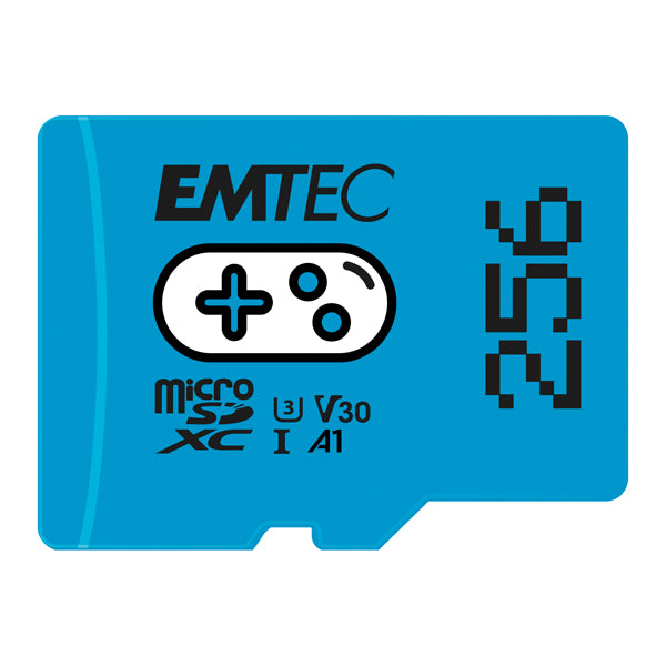 Emtec - mSD Gaming UHS-I U3 V30 A1 - Blu - 256GB - ECMSDM256GXCU3