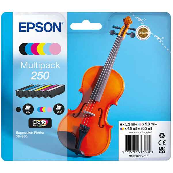Epson - Cartuccia Multipack  - BK/C/M/Y/ML/CL - 205 - Violin Claria- C13T16N84010 - 4,8 ML