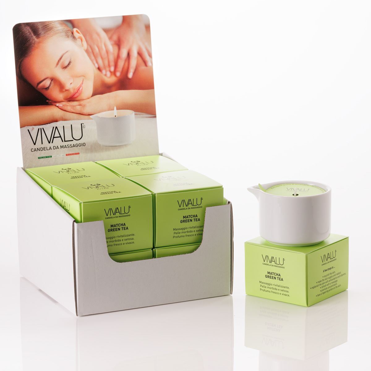 Vivalu Tribe E Candela da Massaggio Matcha Green Tea 100 ml